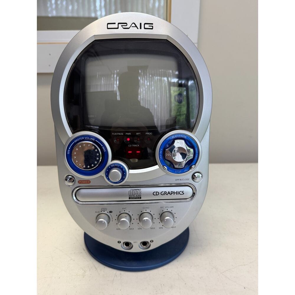 Craig CD+ Graphics Karaoke System With 5" B/W Monitor CG8312 Tested Working